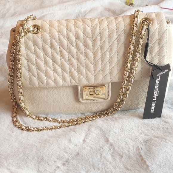 Karl Lagerfeld Bags Karl Lagerfeld Agyness Large Leather Shoulder